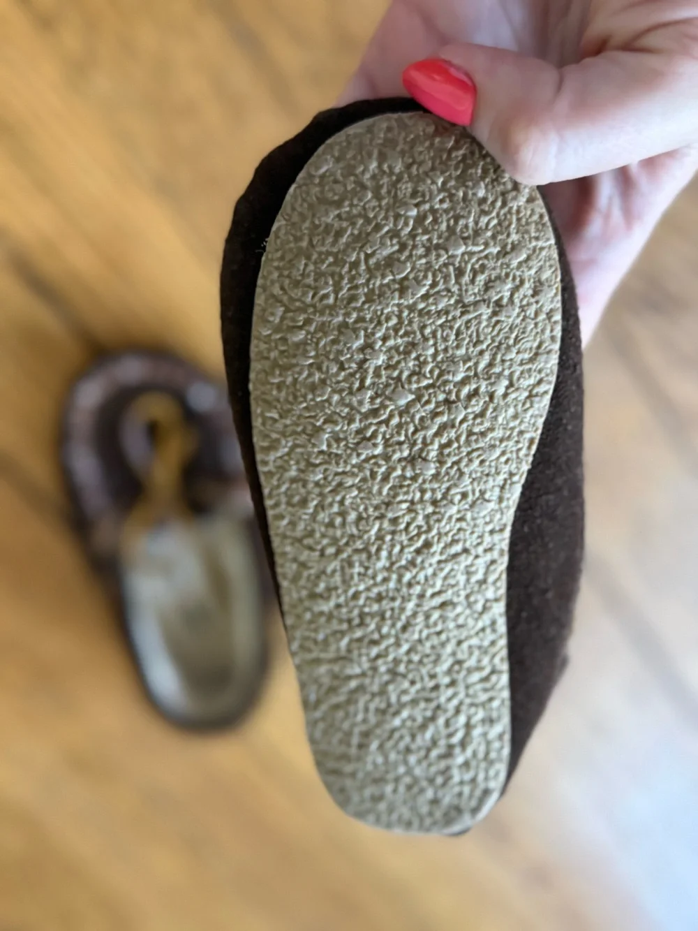 Minnetonka Kids Dark Brown Suede Moccasins - Size 7